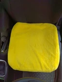 Yumuşak Tüylü Peluş Serme Oto Koltuk Koruyucu Minder Kılıf Ön 2'li Sarı - 5