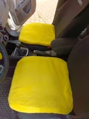 Yumuşak Tüylü Peluş Serme Oto Koltuk Koruyucu Minder Kılıf Ön 2'li Sarı - 1
