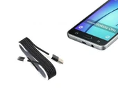 Android Örgü Şeklinde Renkli Çelik Şarj Data Kablosu - Siyah - 1