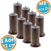 Mobilya Kanepe Baza Koltuk Yükseltici Destek Ayağı Metal M8 Civata Kahvrengi 12 cm Ayak (8 Adet) thumbnail 1