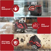KOBB KBL32GTP Profesyonel Li-ion Yatay 360° ve Dikey Otomatik Hizalamalı Yeşil Nokta Şakül ve Çapraz Çizgi Lazer+Tripod - 10