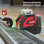 KOBB KBL32G Profesyonel Li-ion Yatay 360° ve Dikey Otomatik Hizalamalı Yeşil Nokta Şakül ve Yeşil Çapraz Çizgi Lazer - 8