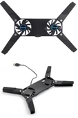 2 Fanlı Notebook Soğutucu Portatif Katlanabilir Laptop Soğutucu Fan Usbli Stand Bilgisayar Fanı - 2