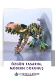 Sevimli İskelet Trex - Hareketli Organik Oyuncak - 3D Baskı - Dinazor çok renkli 30cm boyunda - 2
