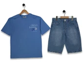 GREAT BASKILI JEANS ŞORTLU ERKEK TAKIM - 1