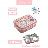 Vagonlife Lunch Box 820 ml Tek Kat Üç Bölmeli Sos Kaseli Yeni Nesil Sefer TASI-FFLBOX10283 - 1