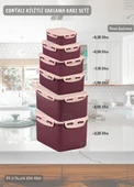 6’lı Contalı Saklama Kabı Seti Kilitleme Mekanizmalı Hava Geçirmez BPA FREE - 2