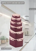 6’lı Contalı Saklama Kabı Seti Kilitleme Mekanizmalı Hava Geçirmez BPA FREE - 3