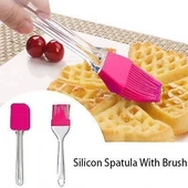 2'li Silikon Pasta - Börek - Poğaça Yağ Fırçası ve Spatula Seti - 2