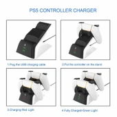 P5102 Ps5/Ps5 Slim/Ps5 PRO UYUMLU ADAPTÖRLÜ Joystick Şarj Stand Dock - 7