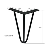 Çubuk Ayak Metal 20 cm Siyah Mobilya Koltuk Ayağı - 2