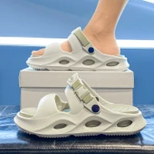 Erkek Plaj Terliği Sandalet - EVA - Kalın Taban (Siyah - Gri) thumbnail 5