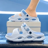 Erkek Plaj Terliği Sandalet - EVA - Kalın Taban (Siyah - Gri) thumbnail 6