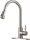 Spiralli Eviye Bataryası Inox Lavabo Mutfak Musluğu Aşağı Çekilebilir Püskürtmeli Paslanmaz Çelik - 2
