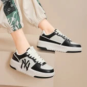 Unisex Kalın Tabanlı Spor Ayakkabı (Siyah - Beyaz) thumbnail 7