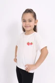 Toontoy Kız Çocuk  Yakası Çilek Baskılı Tişört - 8