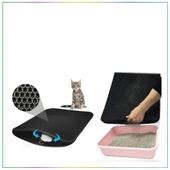 Elekli Kedi Tuvalet Önü Paspası - Siyah - 1
