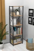 Morpanya Felix Metal Tekli Kitaplık 5 Raflı Çok Amaçlı Dosya Kitap Rafı Ofis Salon Rafı - 1