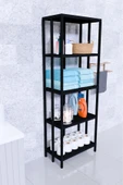 Morpanya Polos Plastik Banyo Rafı Banyo Düzenleyici Banyo Organizer Banyo Dolabı - 3