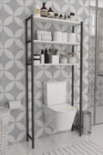 Morpanya Klozet Üstü Düzenleyici Raf Banyo Düzenleyici Klozet Üstü Raf Banyo Raf Dolap - 1
