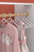 Morpanya Çocuk Elbise Askısı 24 Adet Bebek Askısı Kalpli Bebek Çocuk Kıyafet Askısı - 4