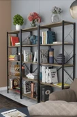 Morpanya Star Metal Kitaplık 5 Raflı Çok Amaçlı Dosya Kitap Rafı Ofis Salon Raf 150 Cm - 1
