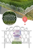 Morpanya Dekoratif Ferforje Bahçe Çiti Plastik Çit  Peyzaj Koruma Panel Çit 1 Adet 50cm Beyaz - 1