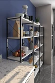 Morpanya Arstar Metal Mutfak Rafı Malzeme Dolabı 5 Raflı Mikrodalga Fırın Rafı Çok Amaçlı Dolap Raf 150 Cm - 3