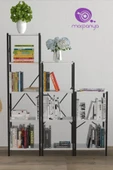 Morpanya Vera Metal Kitaplık 3 Bölmeli Kitaplık Çok Amaçlı Dosya Kitap Rafı Ofis Salon Raf - 2