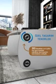 Morpanya Metal Tekerlekli C Sehpa Koltuk Sehpası Yan Sehpa Zigon Sehpa Servis Sehpası - 2