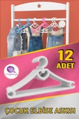 Morpanya Hopi Kalpli 12 Adet Bebek Elbise Askısı Çocuk Kıyafet Askısı - 1