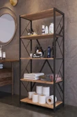 Morpanya Moni Metal Banyo Rafı Ünite 5 Raflı Banyo Düzenleyici Raf  Havlu Rafı Havluluk 150 cm - 4