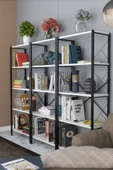 Morpanya Star Metal Kitaplık 5 Raflı Çok Amaçlı Dosya Kitap Rafı Ofis Salon Raf 150 Cm - 1