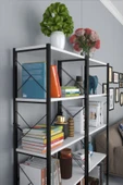 Morpanya Blue Metal Kitaplık 5 Raflı Çok Amaçlı Dosya Kitap Rafı Ofis Salon Raf 150 Cm - 3