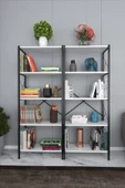 Morpanya Blue Metal Kitaplık 5 Raflı Çok Amaçlı Dosya Kitap Rafı Ofis Salon Raf 150 Cm - 2