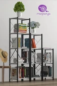 Morpanya Vera Metal Kitaplık 3 Bölmeli Kitaplık Çok Amaçlı Dosya Kitap Rafı Ofis Salon Raf - 1