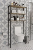 Morpanya City Klozet Üstü Düzenleyici Raf Banyo Düzenleyici Klozet Üstü Raf Banyo Raf Dolap - 1