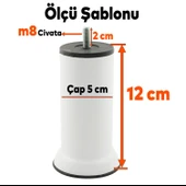 Mobilya Metal Yatak Kanepe Baza Koltuk Orta Destek Ayağı M8 Civata Beyaz Metal Ayak 12 Cm 8 Adet thumbnail 2