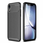 Apple iPhone XR Karbon Desenli Negro Silikon Kılıf thumbnail 4