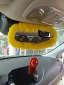 Peluş Dikiz Ayna Kılıfı Süs Sarı - 1