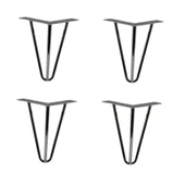 4 Adet Çubuk Ayak Metal 20 cm Krom Mobilya Koltuk Ayağı - 1