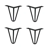 4 Adet Çubuk Ayak Metal 15 cm Siyah Mobilya Koltuk Ayağı thumbnail 1