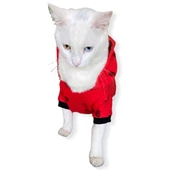 Darky Hearts Kırmızı Kapşonlu Penye Kedi Tulumu - 3