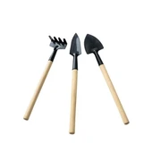3 Parça Mini Bitki Hobi Seti - Bahçe Saksı Sukulent  Bakım Çapa-Tırmık-Kürek - 1