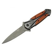 Da27b Gri Sivri Kamp Çakı 20cm - Yarı Otomatik, Kemerlikli, Kutulu, Ahşap - Metal Sap - 1