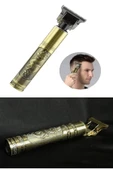 Gold Uçlu Vintage  Şarjlı Traş Makinesi Saç Sakal Ense Çizim Vucüt Kılı Tıraş Makinası - 5