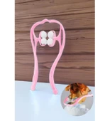 Boyun Bacak Ayak Bel Masaj Aleti Çok Fonksiyonlu Manuel 4 Tekerlekli - Pembe - 2