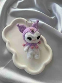 Amigurumi Anahtarlık  El Yapımı Kuromi 12 cm Lila - 3