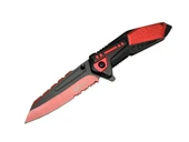 4173 Kırmızı Kamp Çakı 21cm - Yarı Otomatik, Kemerlikli, Testere Detaylı - 1