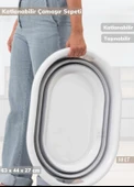 2'li Banyo Seti BPA Free 80 Litre Çamaşır Sepeti Katlanır Sele - 3